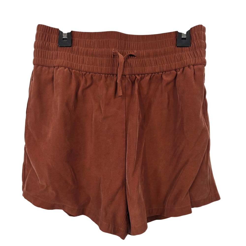 Open Edit Women's Small / S Rust Brown Elastic Waist Drawstring Shorts /A60